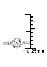 1/3 ct. t.w. Diamond Halo Engagement Ring Sterling Silver