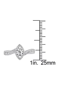 1/4 ct. t.w. Diamond Halo Twist Engagement Ring Sterling Silver