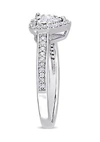 1/3 ct. t.w. Diamond Heart Engagement Ring Sterling Silver