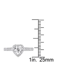 1/3 ct. t.w. Diamond Heart Engagement Ring Sterling Silver