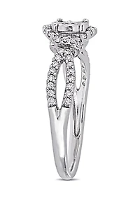 1/3 ct. t.w. Diamond Crossover Engagement Ring Sterling Silver