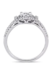 1/3 ct. t.w. Diamond Crossover Engagement Ring Sterling Silver