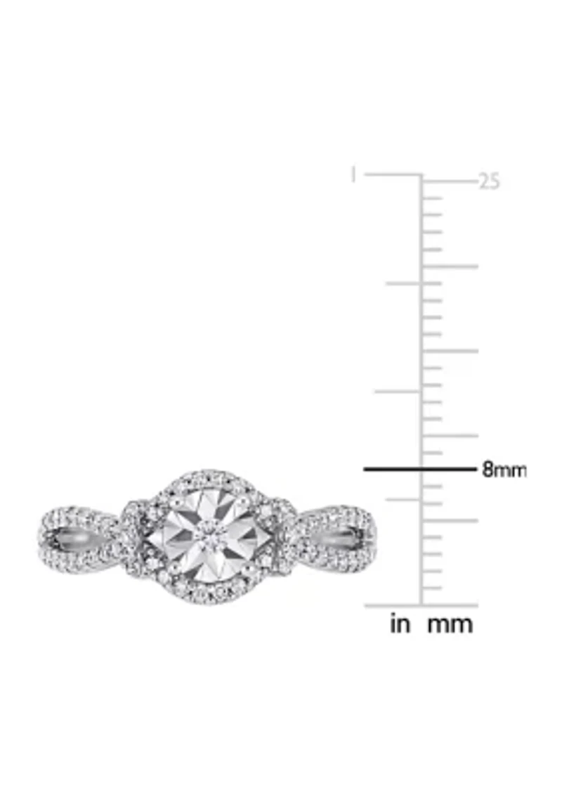 1/3 ct. t.w. Diamond Crossover Engagement Ring Sterling Silver