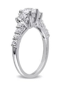 1.37 ct. t.w. Created White Sapphire 3-Stone Engagement Ring Sterling Silver