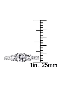 1.37 ct. t.w. Created White Sapphire 3-Stone Engagement Ring Sterling Silver