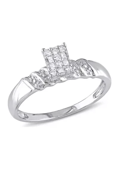 1/10 ct. t.w. Diamond Engagement Ring Sterling Silver