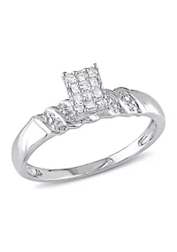 1/10 ct. t.w. Diamond Engagement Ring Sterling Silver