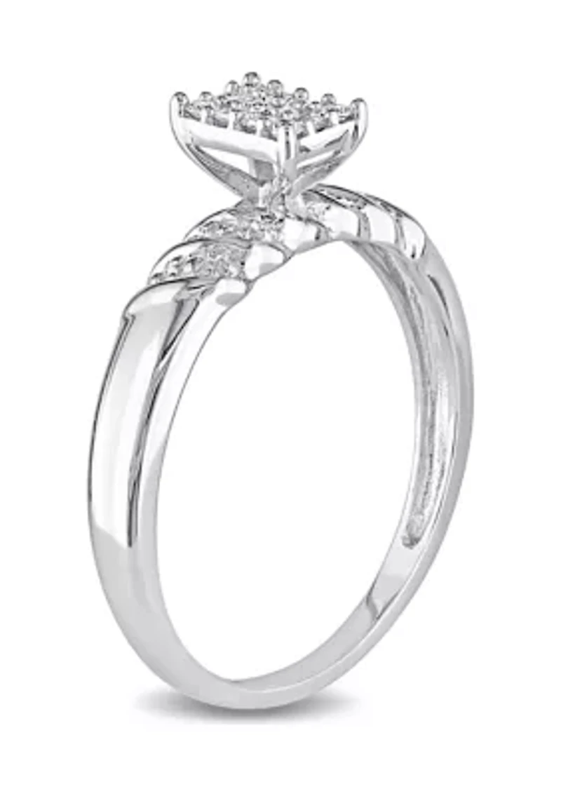 1/10 ct. t.w. Diamond Engagement Ring Sterling Silver