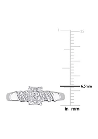 1/10 ct. t.w. Diamond Engagement Ring Sterling Silver
