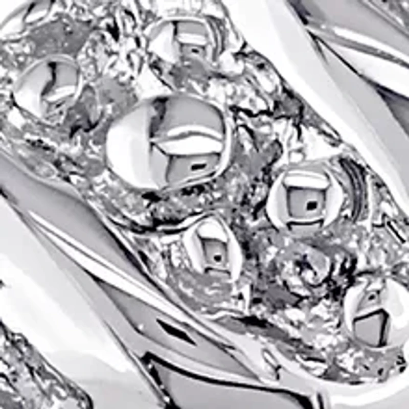Diamond Illusion Wedding Band Sterling Silver