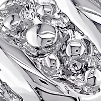 Diamond Illusion Wedding Band Sterling Silver