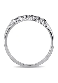 Diamond Illusion Wedding Band Sterling Silver