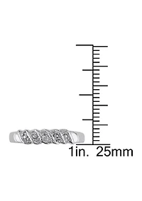 Diamond Illusion Wedding Band Sterling Silver