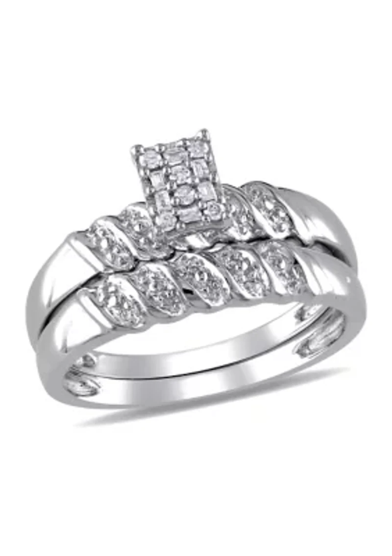 1/10 ct. t.w. Diamond Bridal Set Sterling Silver