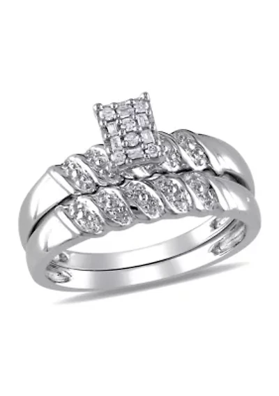 1/10 ct. t.w. Diamond Bridal Set Sterling Silver