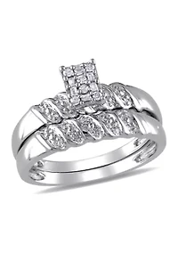 1/10 ct. t.w. Diamond Bridal Set Sterling Silver
