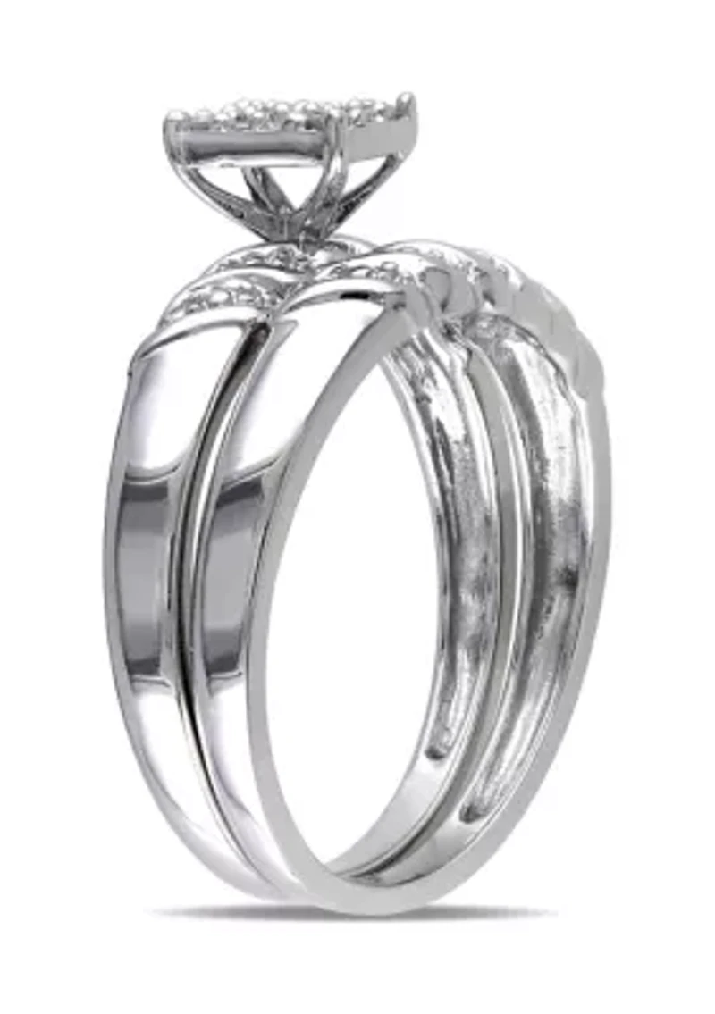 1/10 ct. t.w. Diamond Bridal Set Sterling Silver