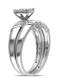 1/10 ct. t.w. Diamond Bridal Set Sterling Silver
