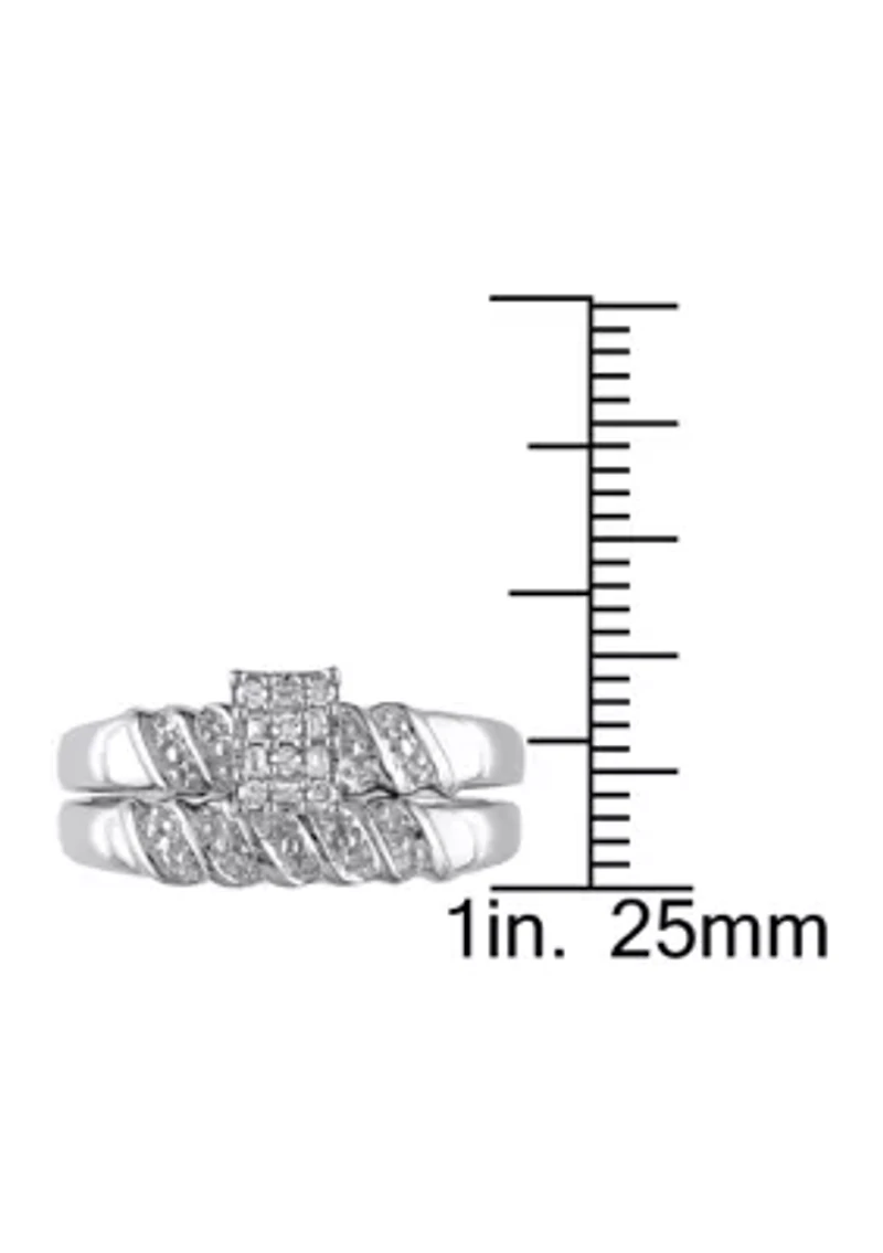 1/10 ct. t.w. Diamond Bridal Set Sterling Silver