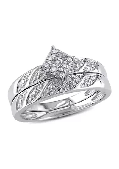 1/10 ct. t.w. Diamond Bridal Set Sterling Silver