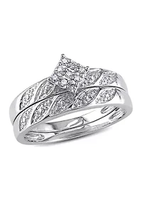 1/10 ct. t.w. Diamond Bridal Set Sterling Silver