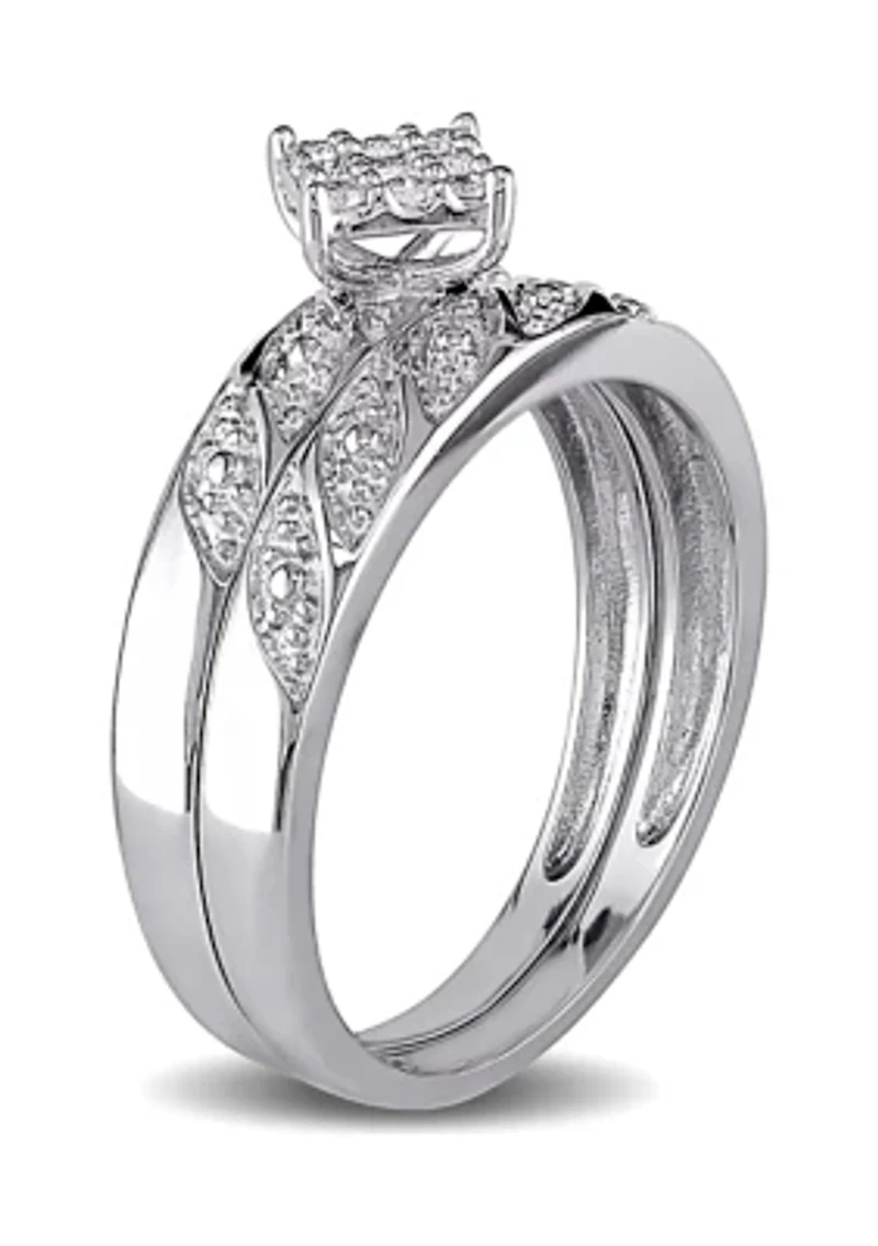 1/10 ct. t.w. Diamond Bridal Set Sterling Silver