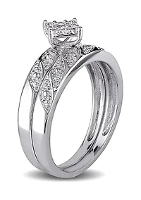 1/10 ct. t.w. Diamond Bridal Set Sterling Silver