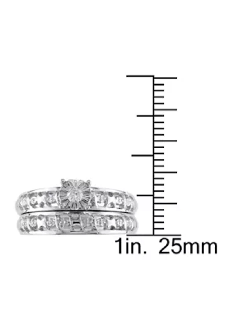 Diamond Accent Bridal Set Sterling Silver