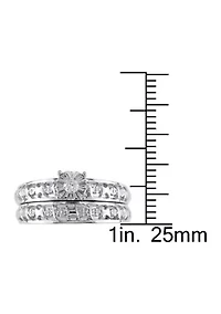 Diamond Accent Bridal Set Sterling Silver