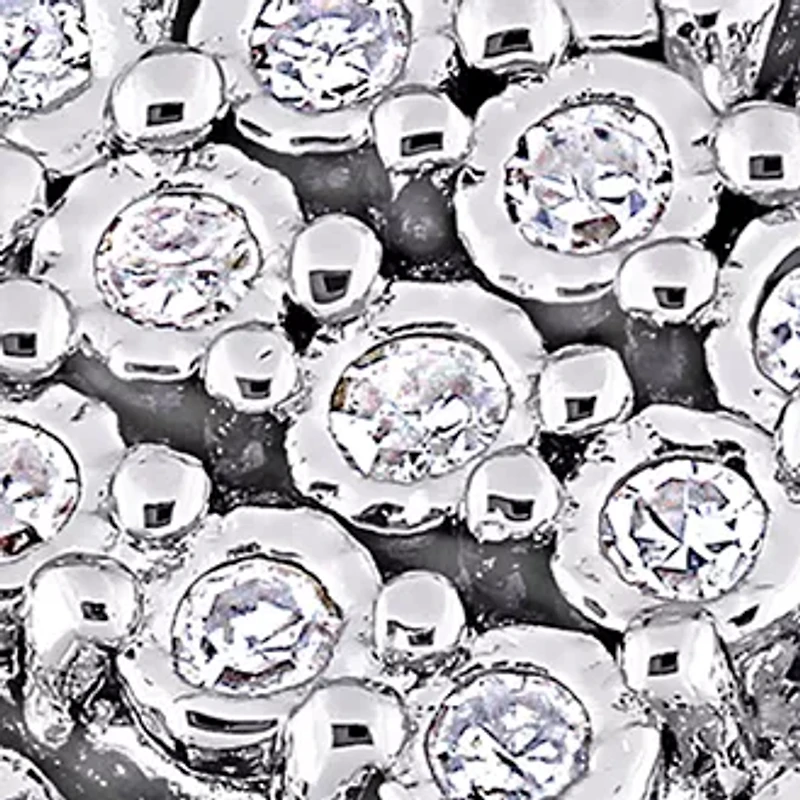 1/4 ct. t.w. Diamond Crisscross Cluster Engagement Ring Sterling Silver