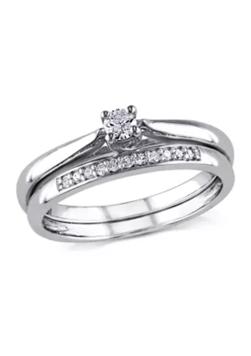1/6 ct. t.w. Diamond Bridal Set Sterling Silver