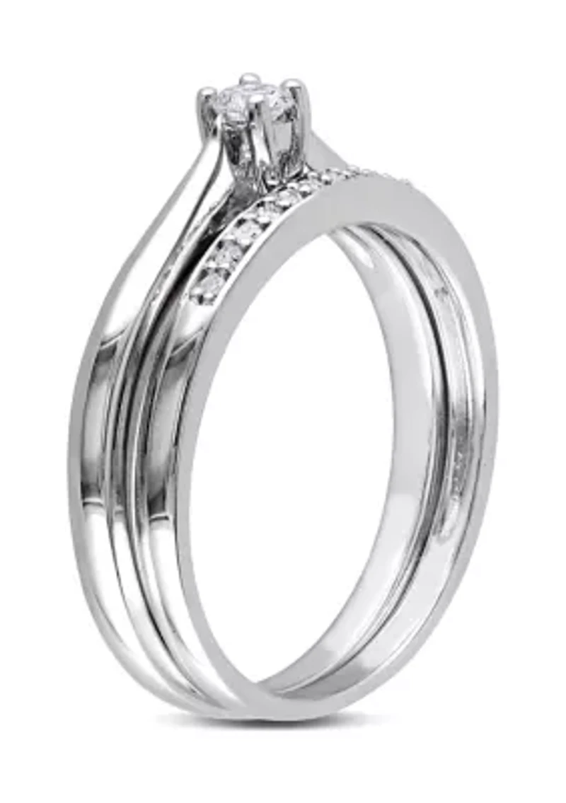 1/6 ct. t.w. Diamond Bridal Set Sterling Silver