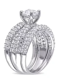 1.2 ct. t.w. Created White Sapphire 3-Piece Bridal Set Sterling Silver