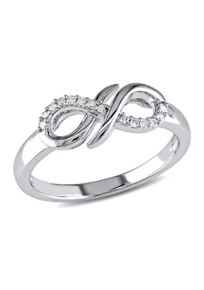 Diamond Infinity Ring Sterling Silver