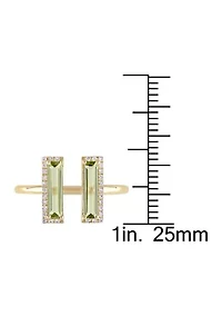 1 ct. t.w. Peridot and 1/10 Diamond Open Ring 14K Yellow Gold