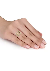 1 ct. t.w. Peridot and 1/10 Diamond Open Ring 14K Yellow Gold