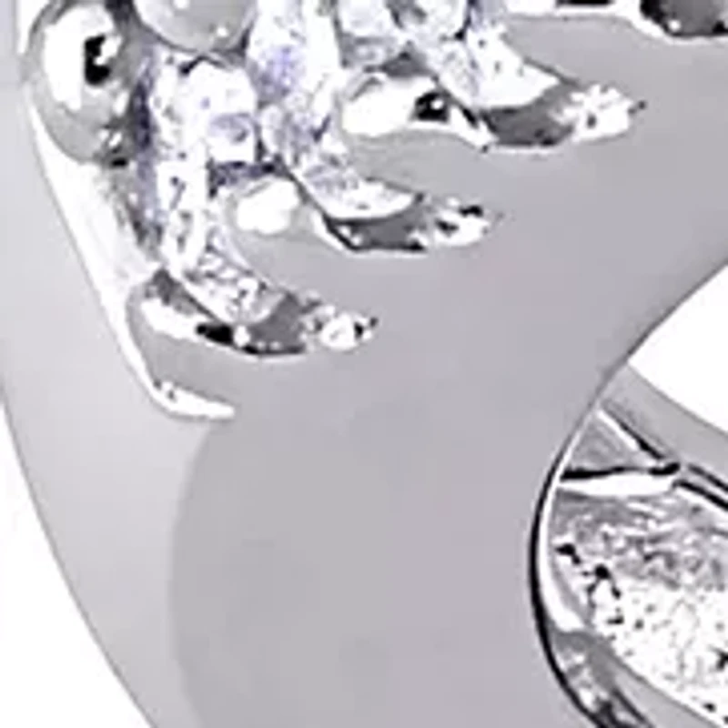 1 ct. t.w. Black and White Diamond 3-Stone Crossover Engagement Ring 10k Gold