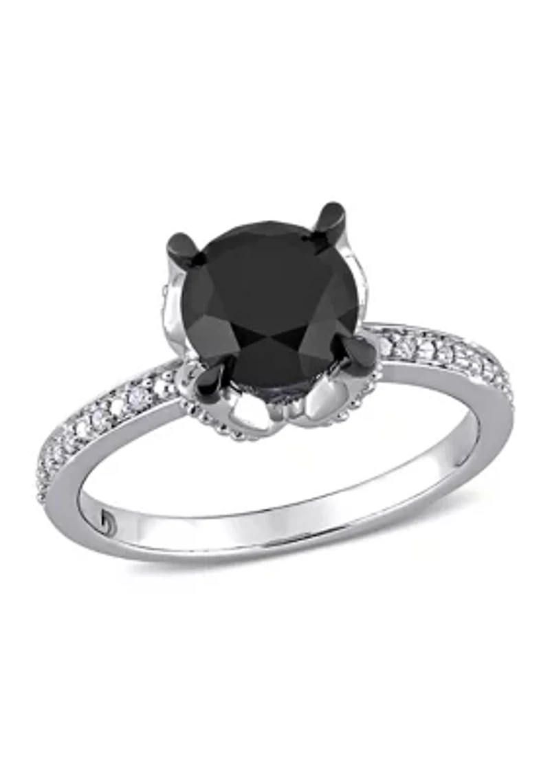 2.06 ct. t.w. Black and White Diamond Engagement Ring 14k Gold