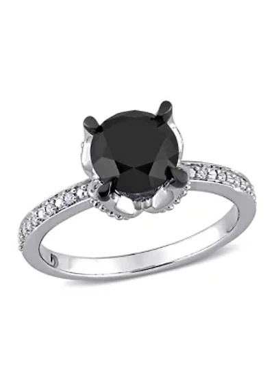 2.06 ct. t.w. Black and White Diamond Engagement Ring 14k Gold