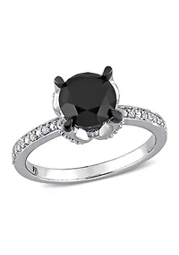2.06 ct. t.w. Black and White Diamond Engagement Ring 14k Gold