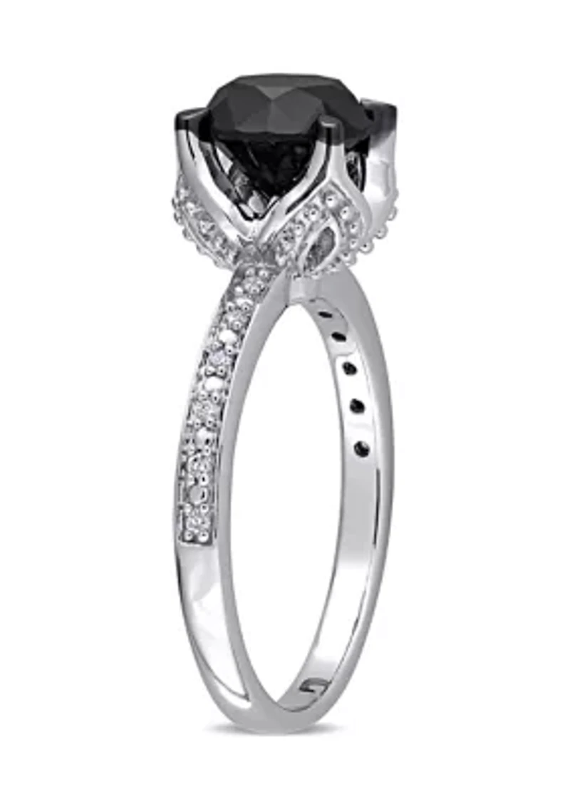 2.06 ct. t.w. Black and White Diamond Engagement Ring 14k Gold