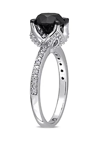 2.06 ct. t.w. Black and White Diamond Engagement Ring 14k Gold
