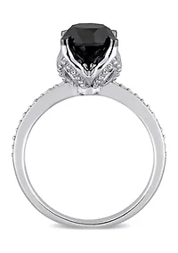2.06 ct. t.w. Black and White Diamond Engagement Ring 14k Gold