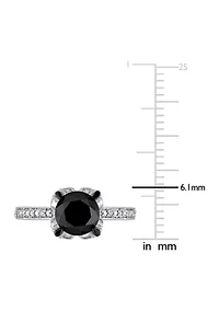 2.06 ct. t.w. Black and White Diamond Engagement Ring 14k Gold