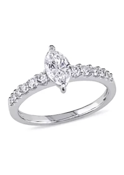 1 ct. t.w. Diamond Marquise Cut Engagement Ring 14k White Gold