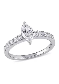1 ct. t.w. Diamond Marquise Cut Engagement Ring 14k White Gold