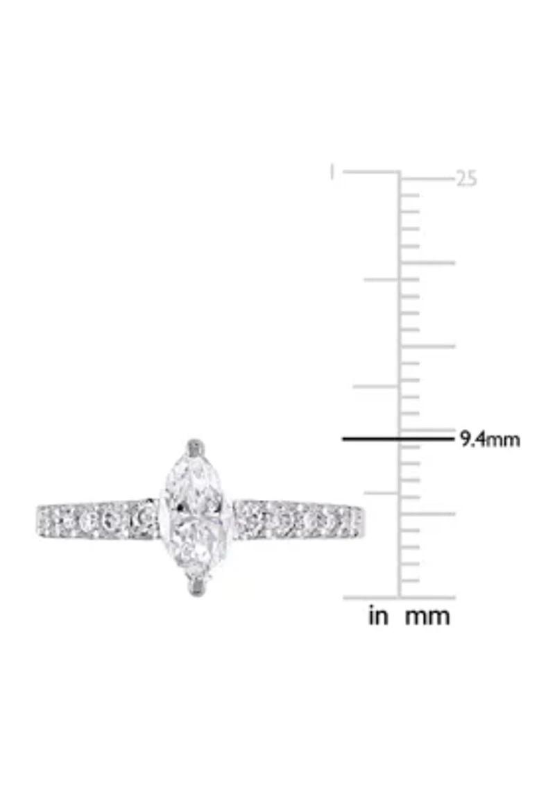 1 ct. t.w. Diamond Marquise Cut Engagement Ring 14k White Gold