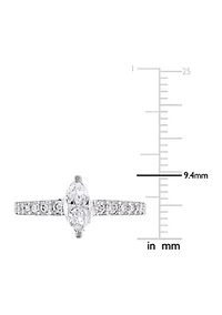1 ct. t.w. Diamond Marquise Cut Engagement Ring 14k White Gold