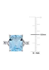 7.5 ct. t.w. Blue Topaz Cocktail Ring Sterling Silver