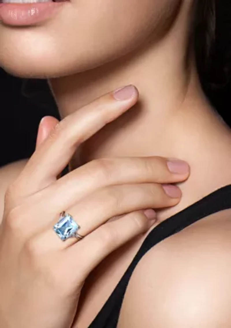 7.5 ct. t.w. Blue Topaz Cocktail Ring Sterling Silver